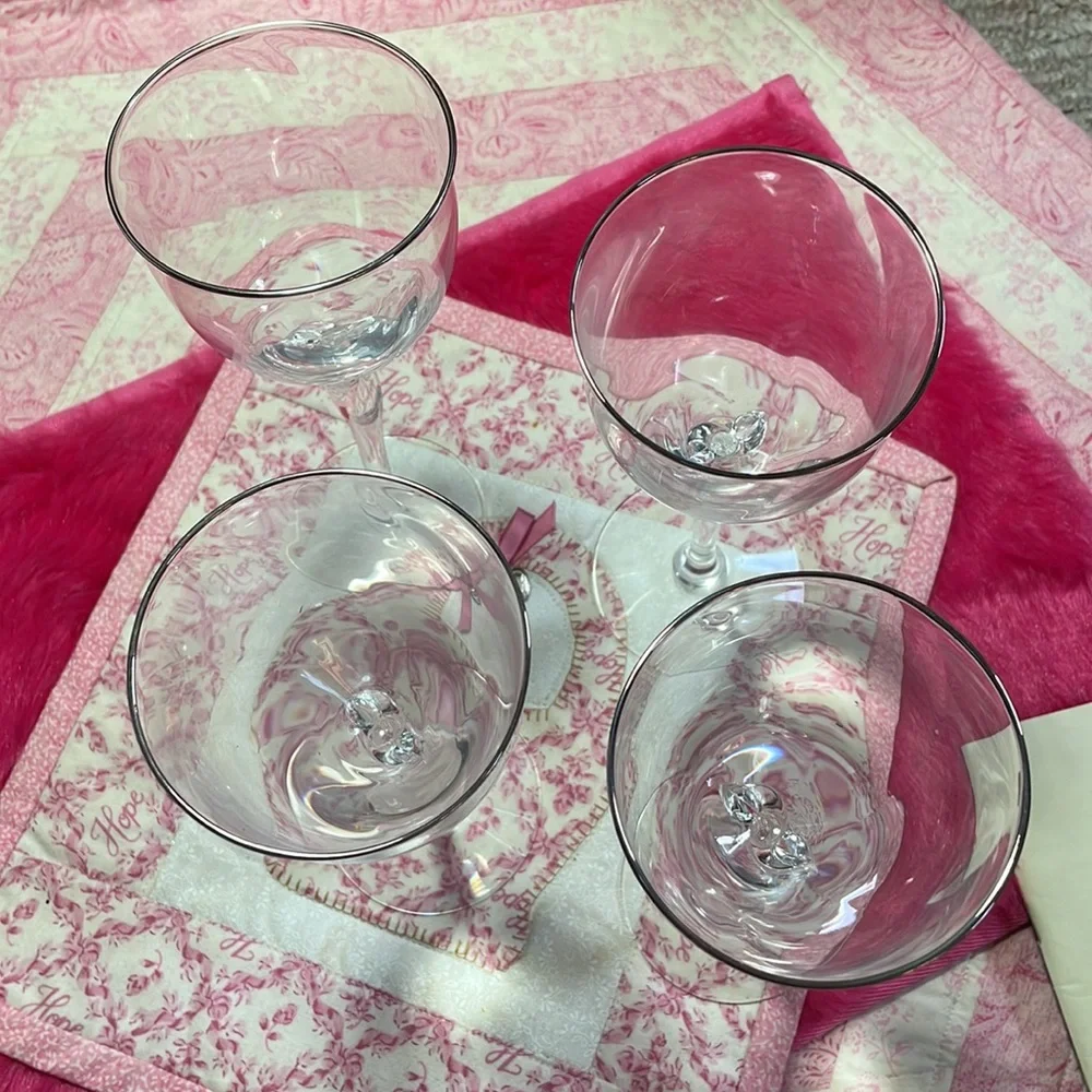 4 Replacements Lenox Expressions Shape Rhythm Wine Glasses - Picture 2 of 10